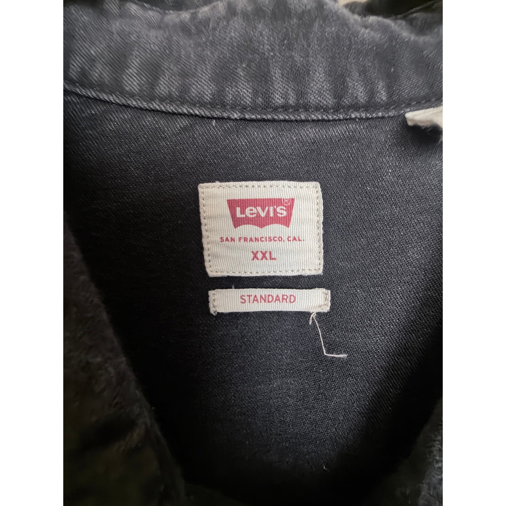 Levi's Standard Western Snap Button Shirt Mens XXL Black Long Sleeve
