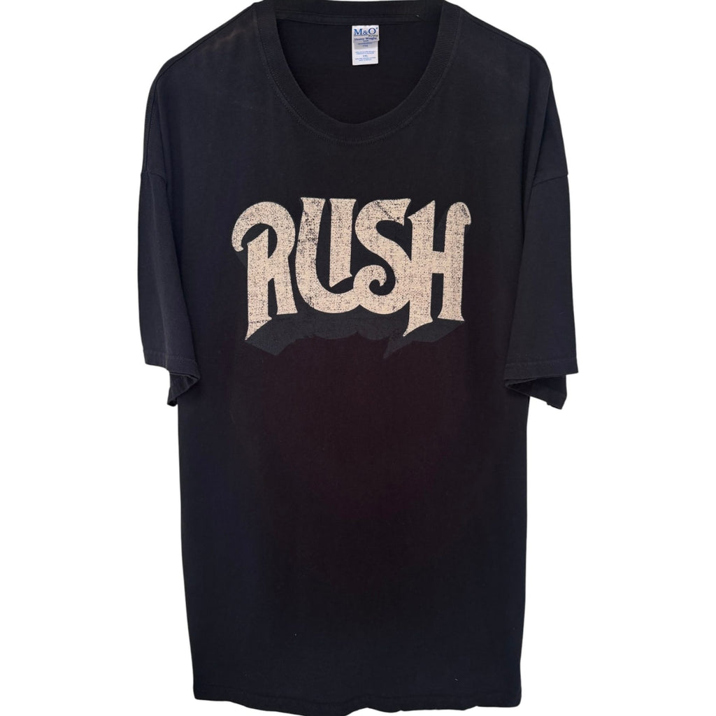 M&O Knits Men's Black Rush Fleece Crewneck T-Shirt — front view