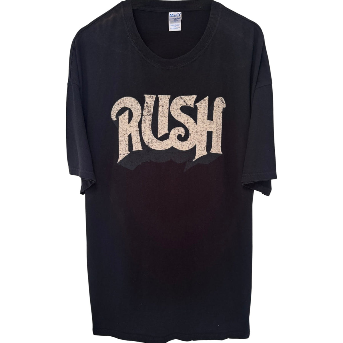 M&O Knits Men's Black Rush Fleece Crewneck T-Shirt — front view