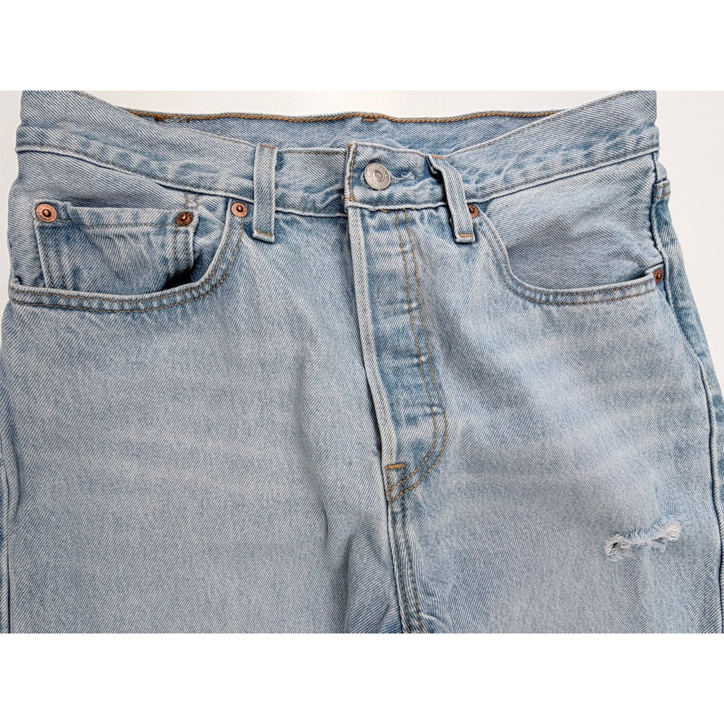 Levis 501 Jeans Womens Size 30x30 Light Wash Distressed Denim Pants