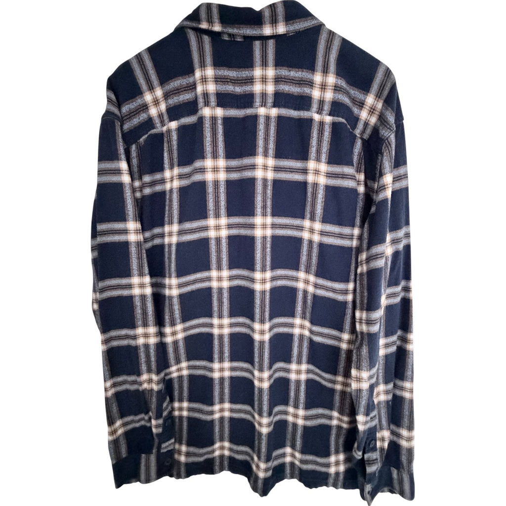 Patagonia Organic Cotton Flannel Shirt Mens XXL Blue Plaid Button Front