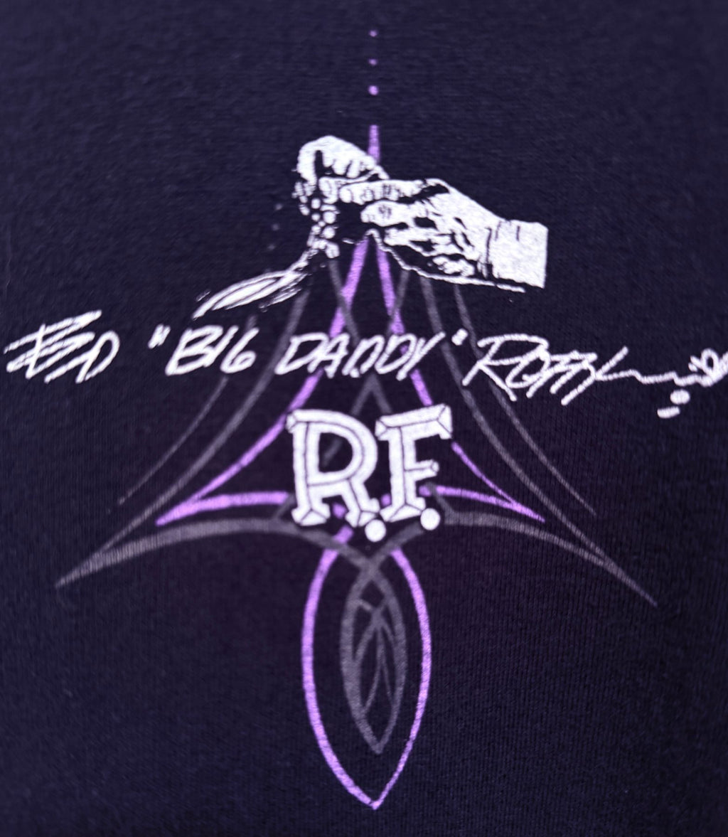 Rat Fink Men's Black Rat Fink Live to Ride Race No Wimps T-Shirt — view 4
