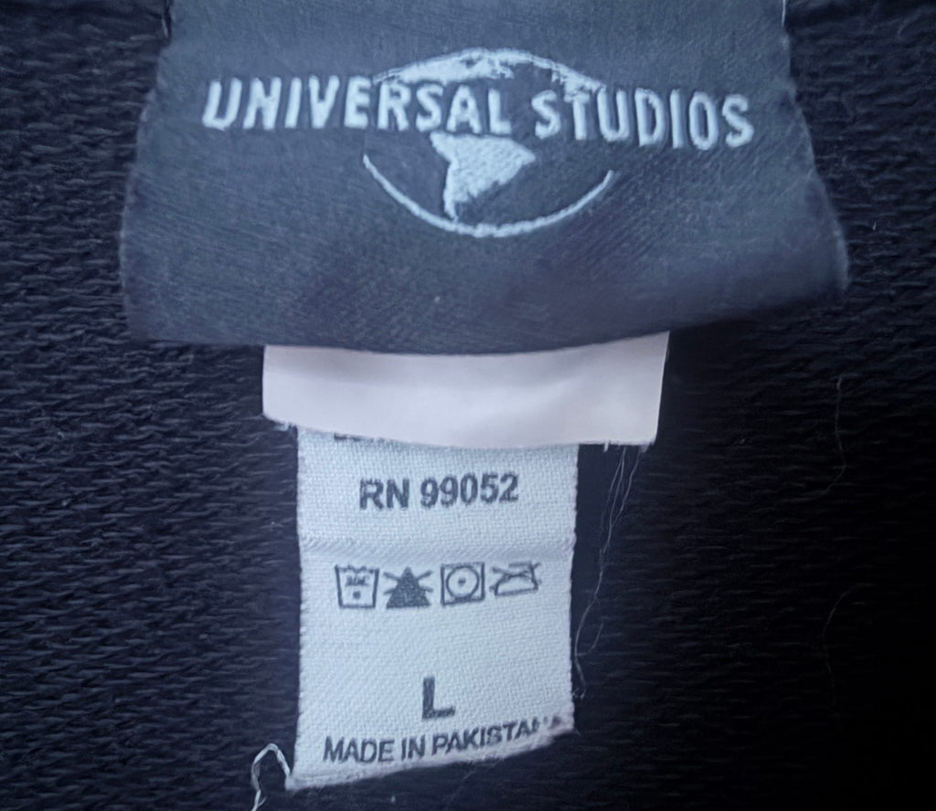 Universal Studios Men's Black Universal Studios Pullover Sweatshirt Sweatshirt — brand label
