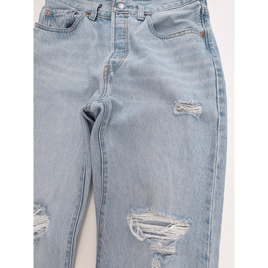 Levis 501 Jeans Womens Size 30x30 Light Wash Distressed Denim Pants