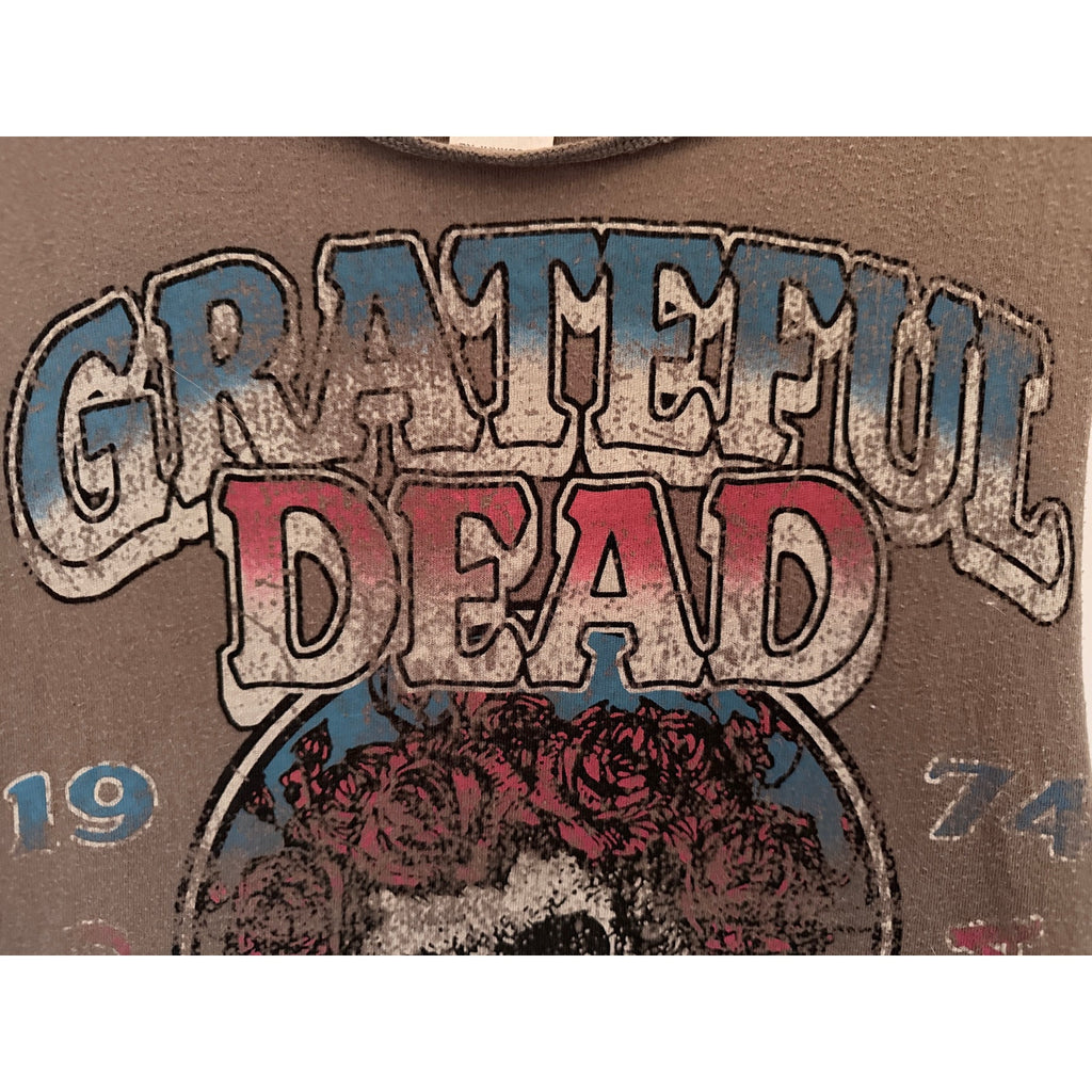 Grateful Dead Graphic Tank Top Womens Medium Brown Skull Roses Vintage Style