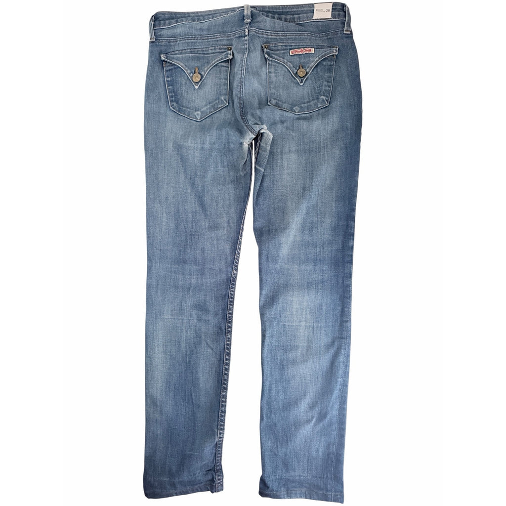 Hudson Bacara Crop Straight Mid Rise Jeans Women's 28 Made USA Stretch Denim