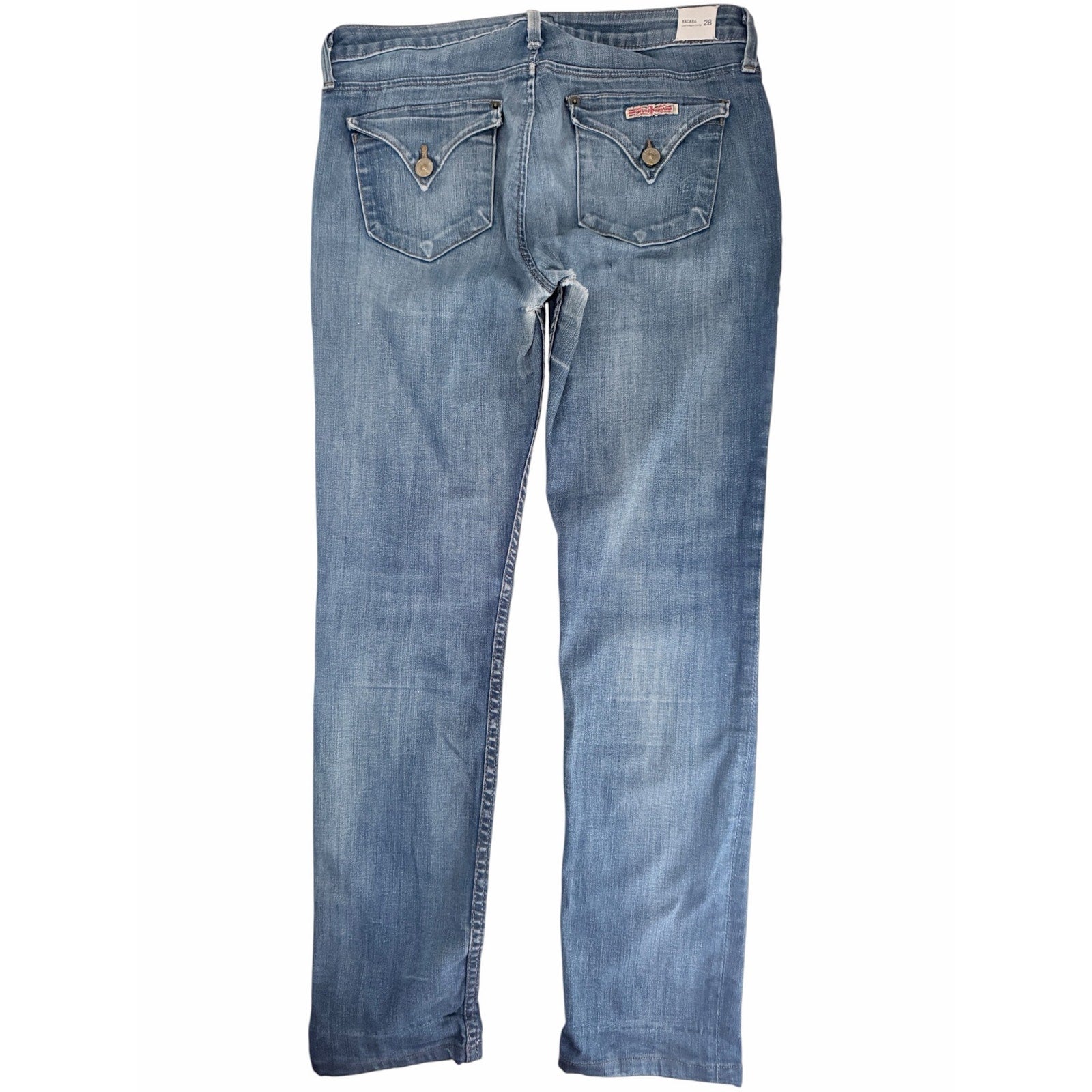 Hudson Bacara Crop Straight Mid Rise Jeans Women's 28 Made USA Stretch Denim