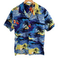 Palmwave Hawaiian Shirt Mens XL Blue Tropical Aloha Beach Button Up