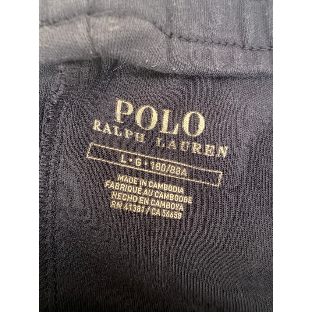 Polo Ralph Lauren Mens Large Navy Track Pants White Side Stripe Pony Logo