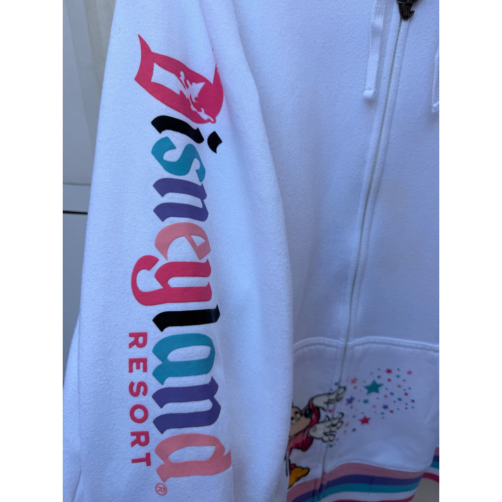 Disneyland 50th Anniversary Hoodie Womens 2XL White Mickey Full Zip Disney Parks