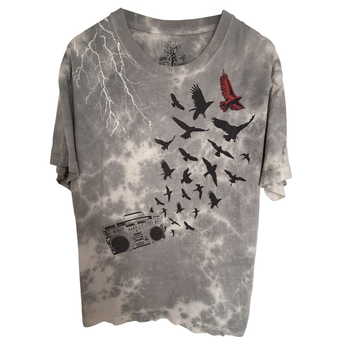Music Is My Nature Gray (18) Cotton T-Shirt - Women's XL