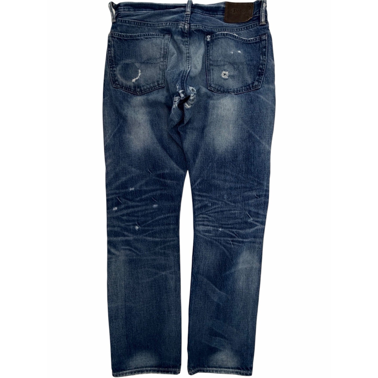 Polo Ralph Lauren Varick Slim Straight Distressed Jeans Mens 31x30 Blue