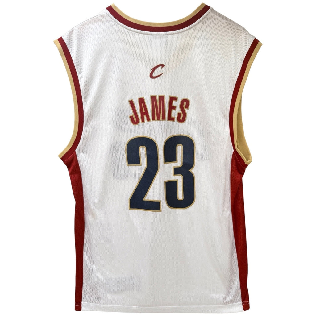 Cleveland Cavaliers 23 Basketball Jersey Mens Medium Lebron Reebok NBA White Red