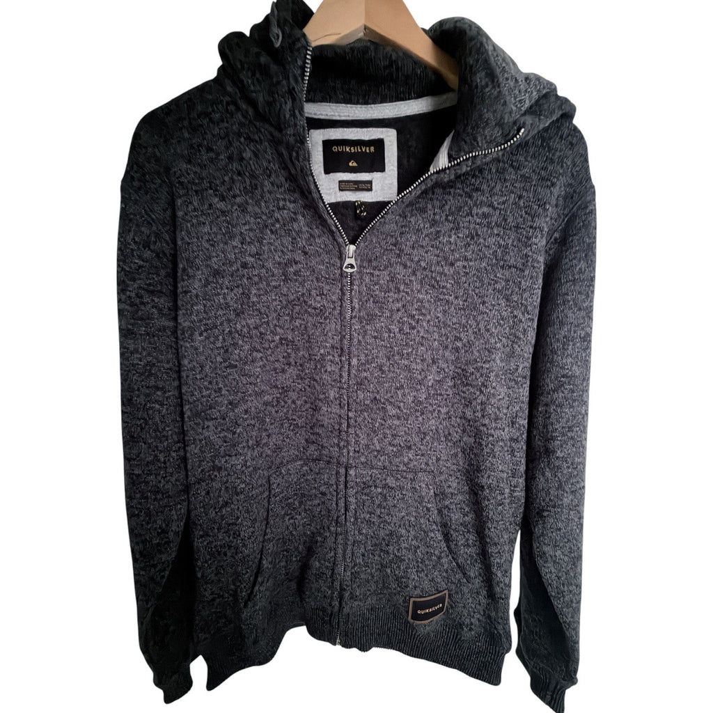 Quiksilver Full Zip Knit Hoodie Mens XL Gray