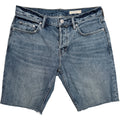 AllSaints Switch Denim Shorts Mens 31 Blue Button Fly Hem Designer Jean Shorts