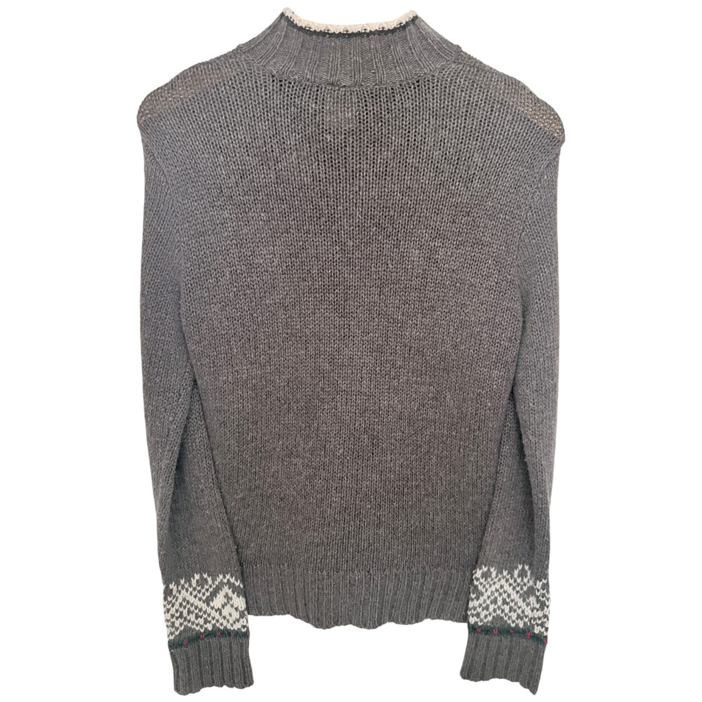 High Sierra Men's Gray Full-Zip Mock Neck Sweater — back view