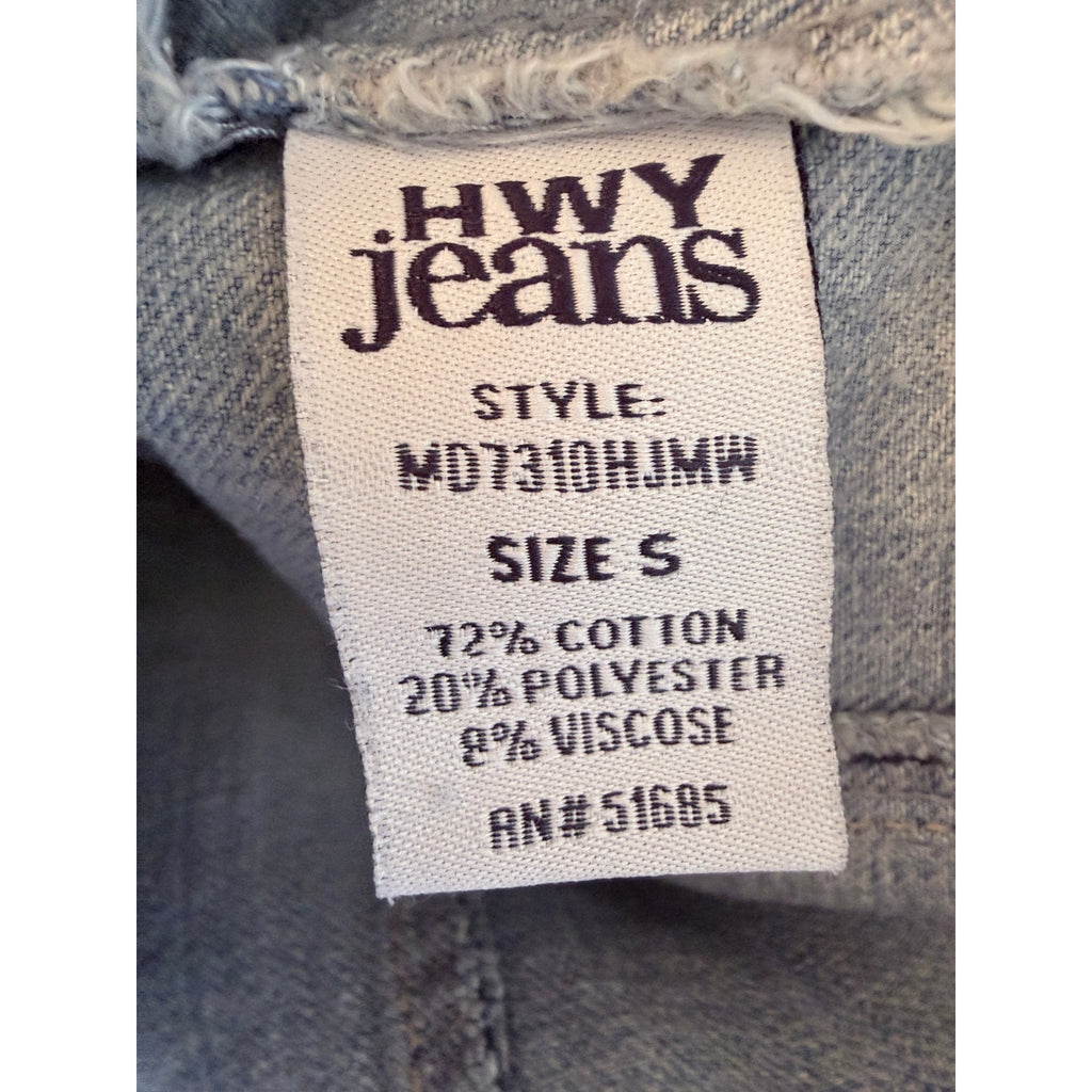 Highway Jeans Denim Vest Womens Small Blue Cropped Button Front Raw Hem