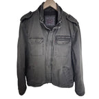 Levi Strauss Military Field Jacket Men Large Olive Green Cotton Full Zip Utility