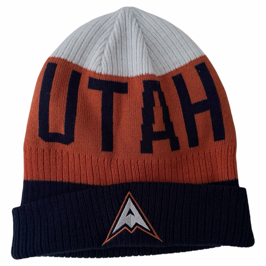 Utah Hockey Club Knit Beanie Orange Navy White One Size