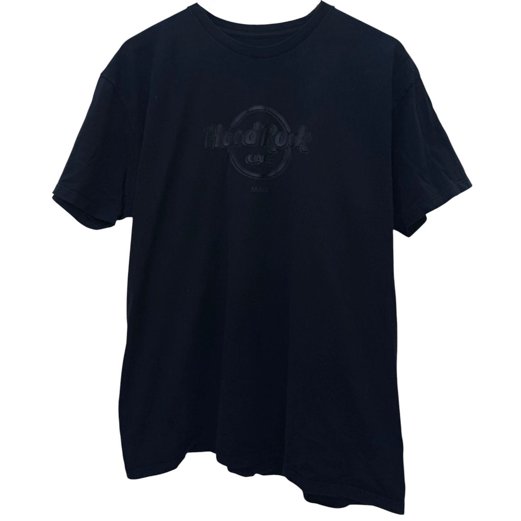 Hard Rock Cafe Maui T Shirt Mens XL Black Tonal Logo Tee