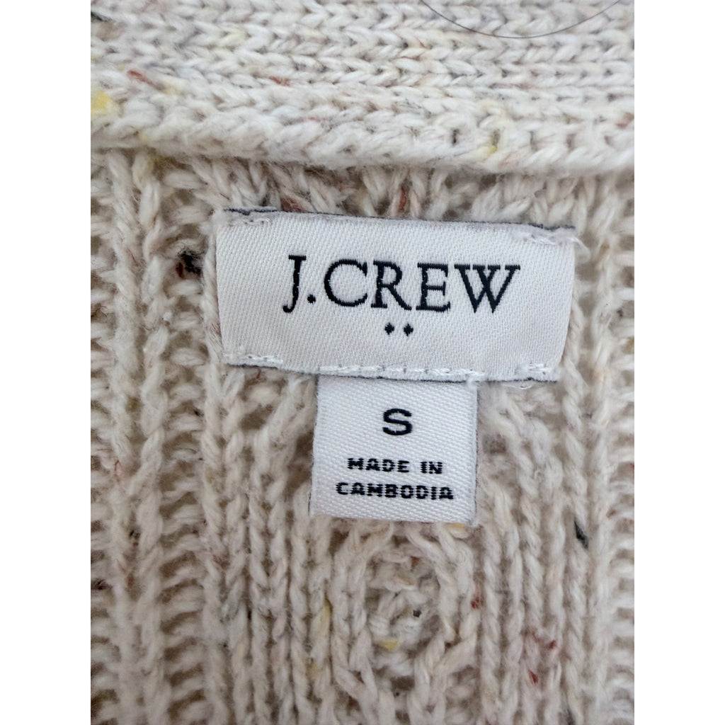 J Crew Cardigan Sweater Womens Small Cream Cable Knit Button Front