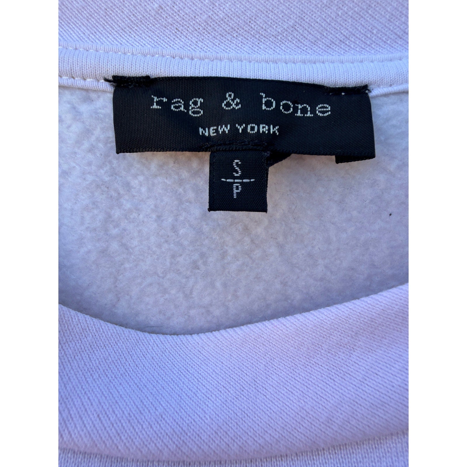 Rag & Bone Sweatshirt Mens Small White Graphic Crewneck Designer Streetwear