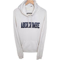 Abercrombie & Fitch Women's White Full-Zip Fleece Hooded Hoodie — front view