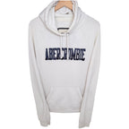 Abercrombie & Fitch Women's White Full-Zip Fleece Hooded Hoodie — front view