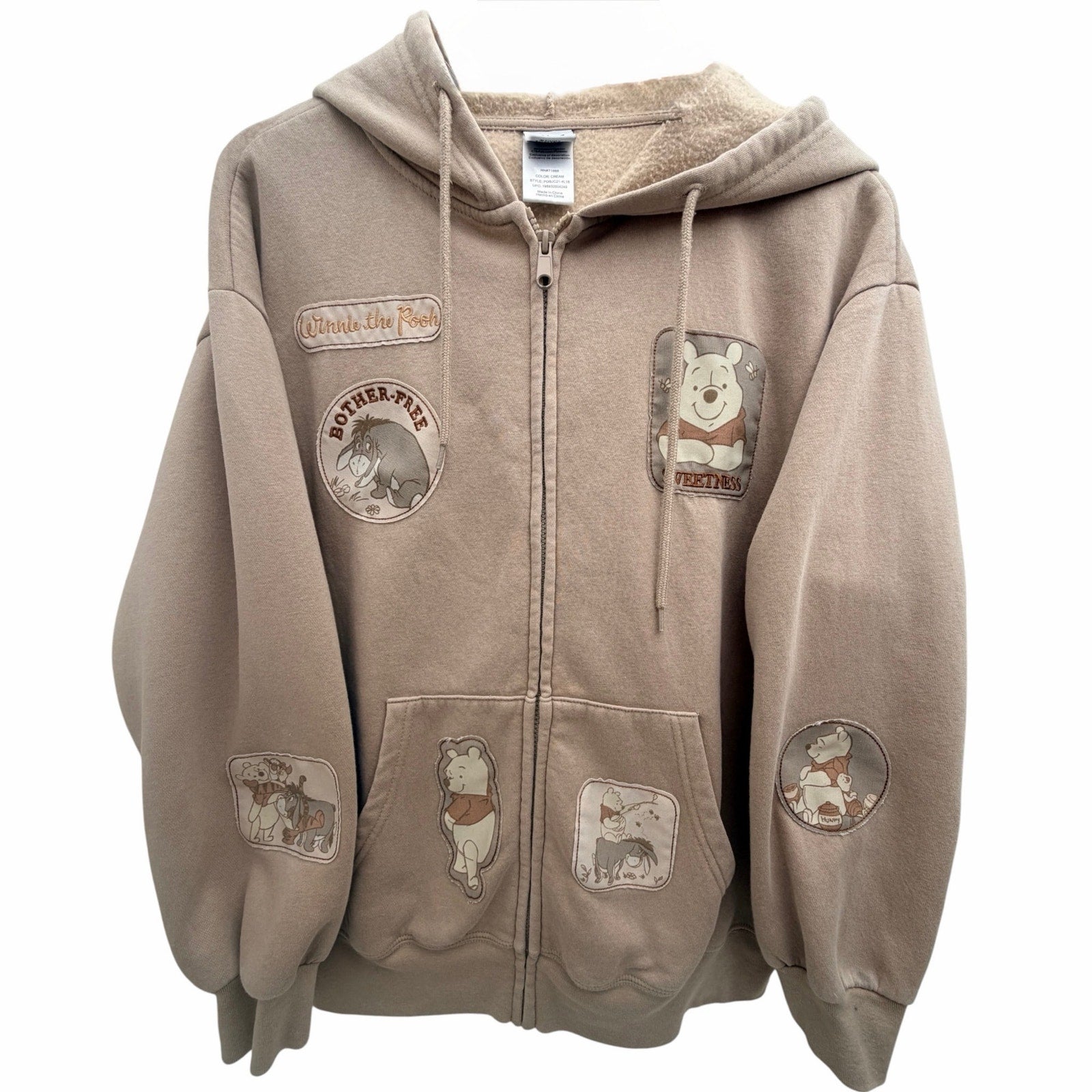 Disney Winnie the Pooh Multi Patch Hoodie Womens Large