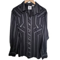 Corral West Ranchwear Western Shirt Mens Large Black Gray Pearl Snap Long Sleeve