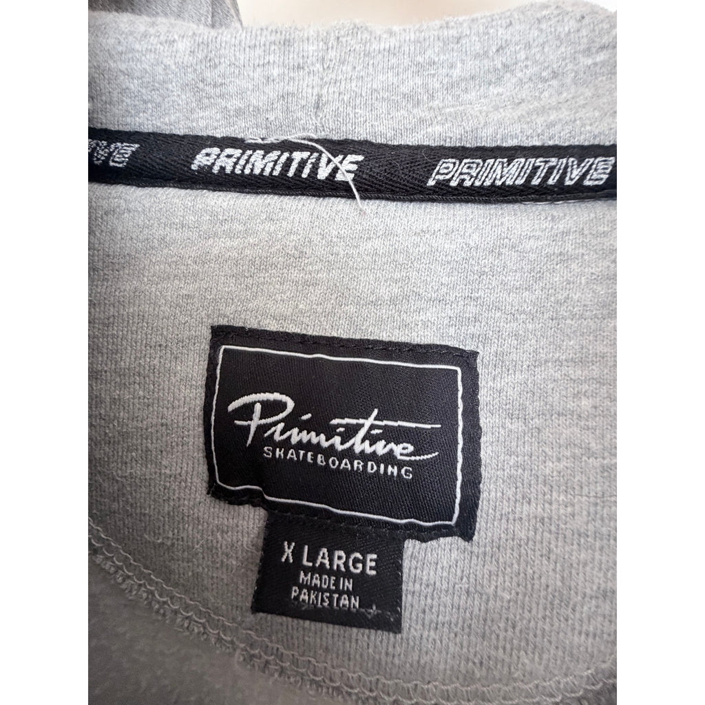 Primitive Skateboarding Hoodie Mens XL Gray Grim Reaper Yin Yang Pullover