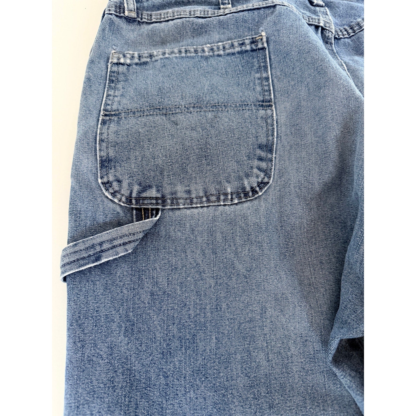 Wrangler Carpenter Jeans Mens 38x30 Blue Denim Workwear Utility Pants