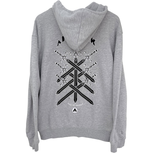 Airwalk Zip Hoodie Mens Large Gray Graphic Full Zip Sweatshirt