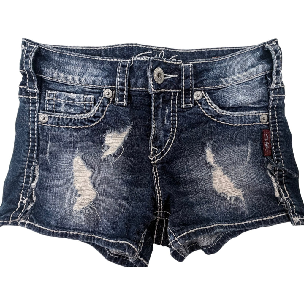 Silver Jeans Women's Blue Frances Short Shorts — front view