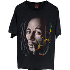 Zion Rootswear Men's Black Bob Marley Kaya Man T-Shirt — front view
