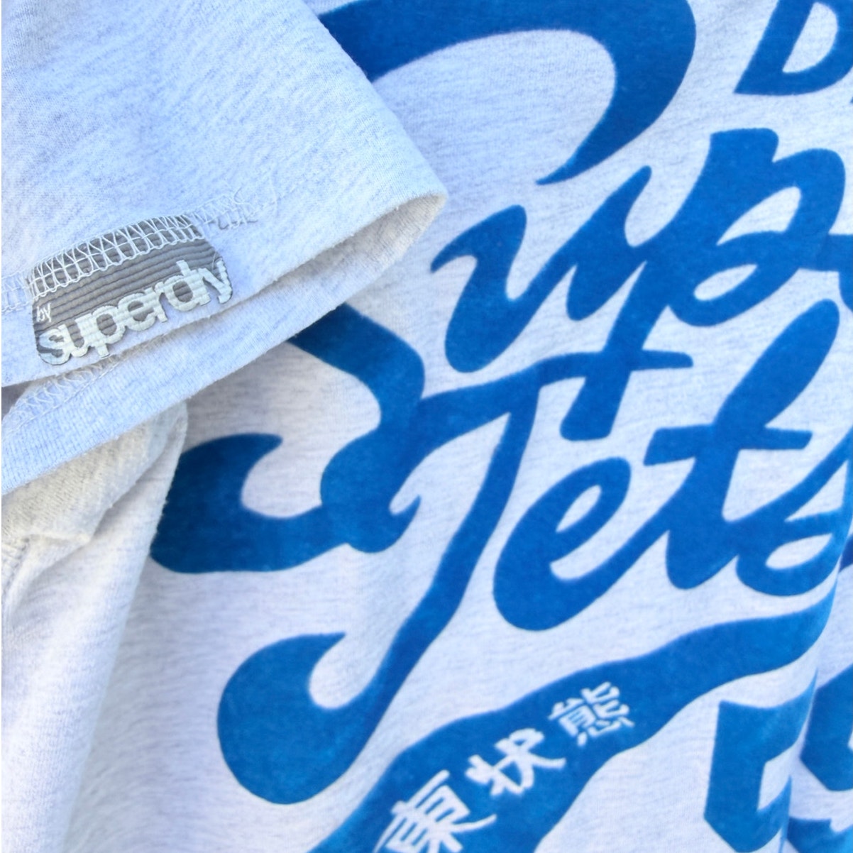 Superdry Tokyo Script T Shirt Womens Medium Gray Graphic Logo Tee