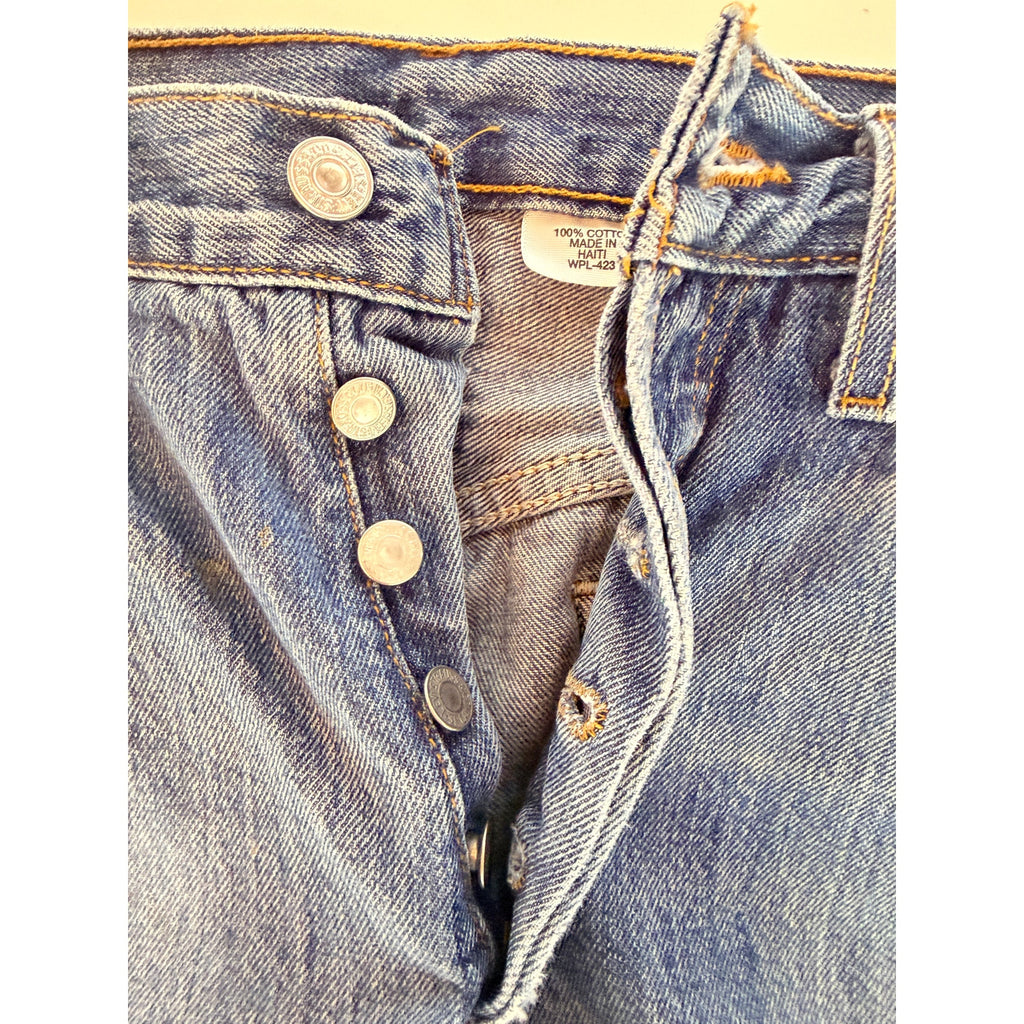 Levi Strauss 501 Jeans Mens 32x30 Blue Denim Button Fly Straight Leg Pants
