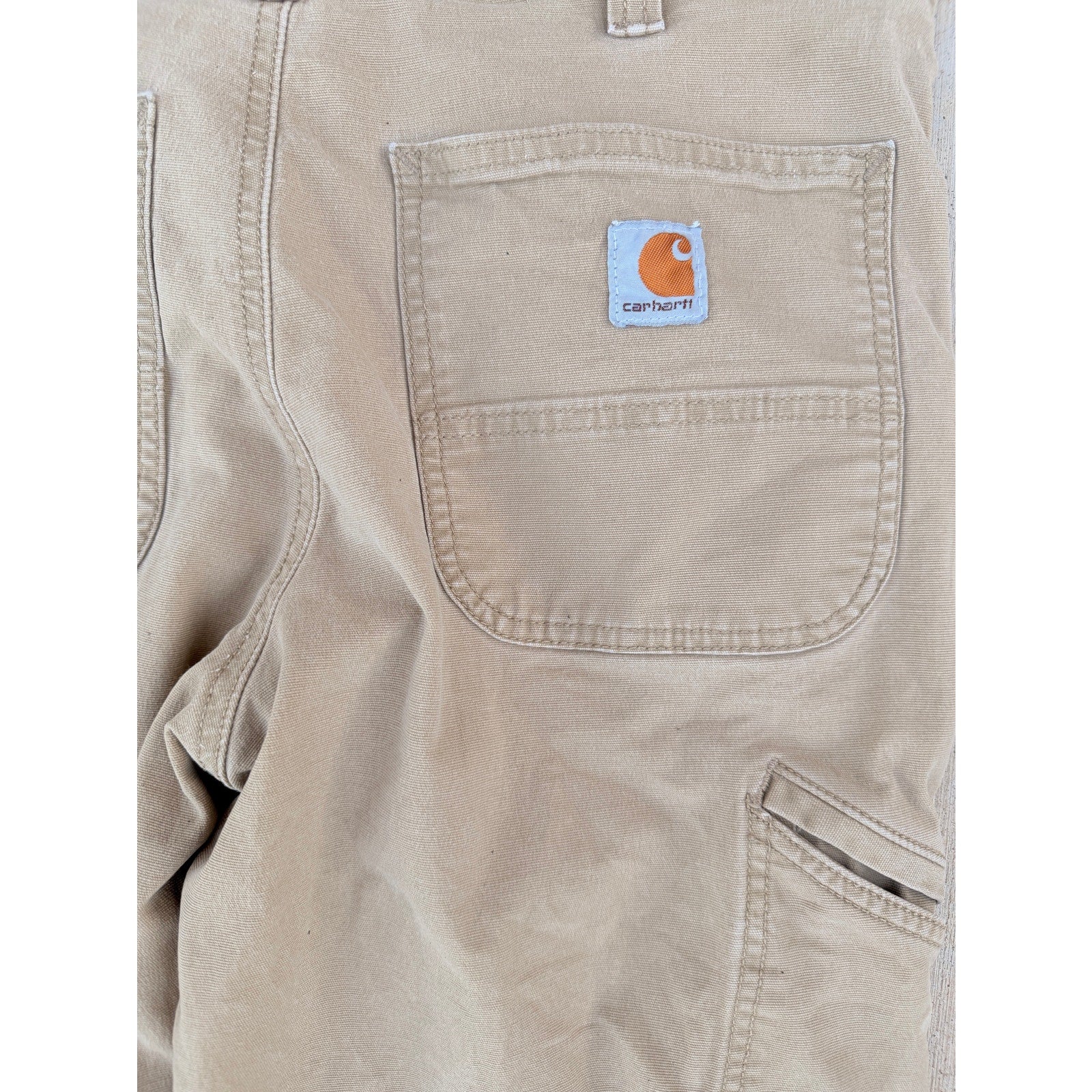 Carhartt Relaxed Fit Work Pants 33x32 Khaki Canvas Workwear