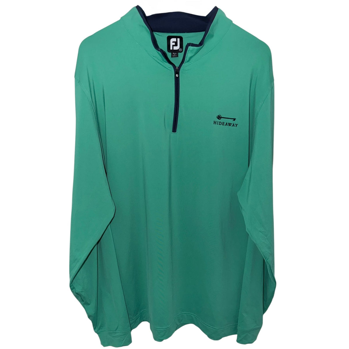 FootJoy Men's Green Quarter-Zip Full-Zip Mock Neck Jacket — front view