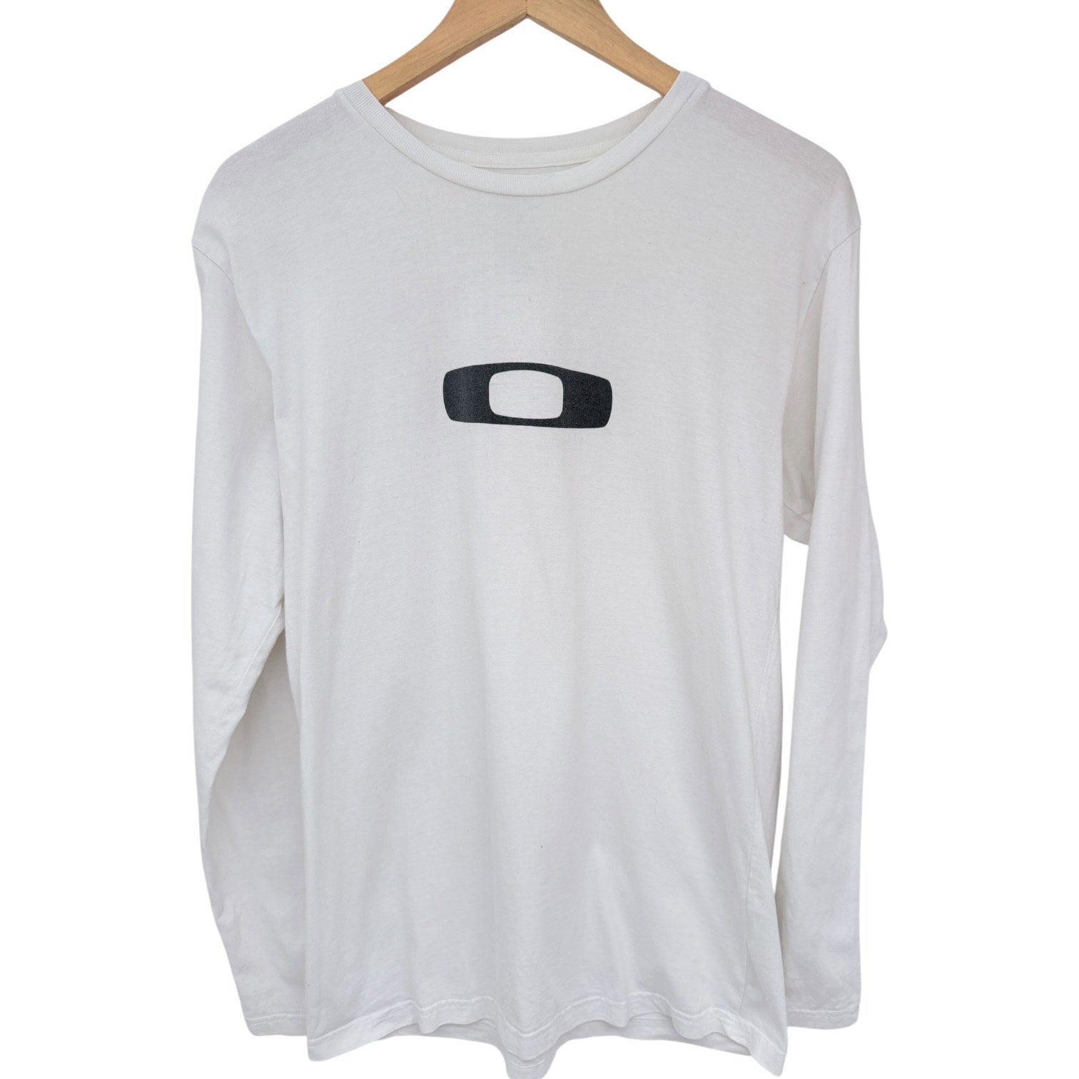 Oakley Long Sleeve Shirt Mens Small White Logo Graphic Tee