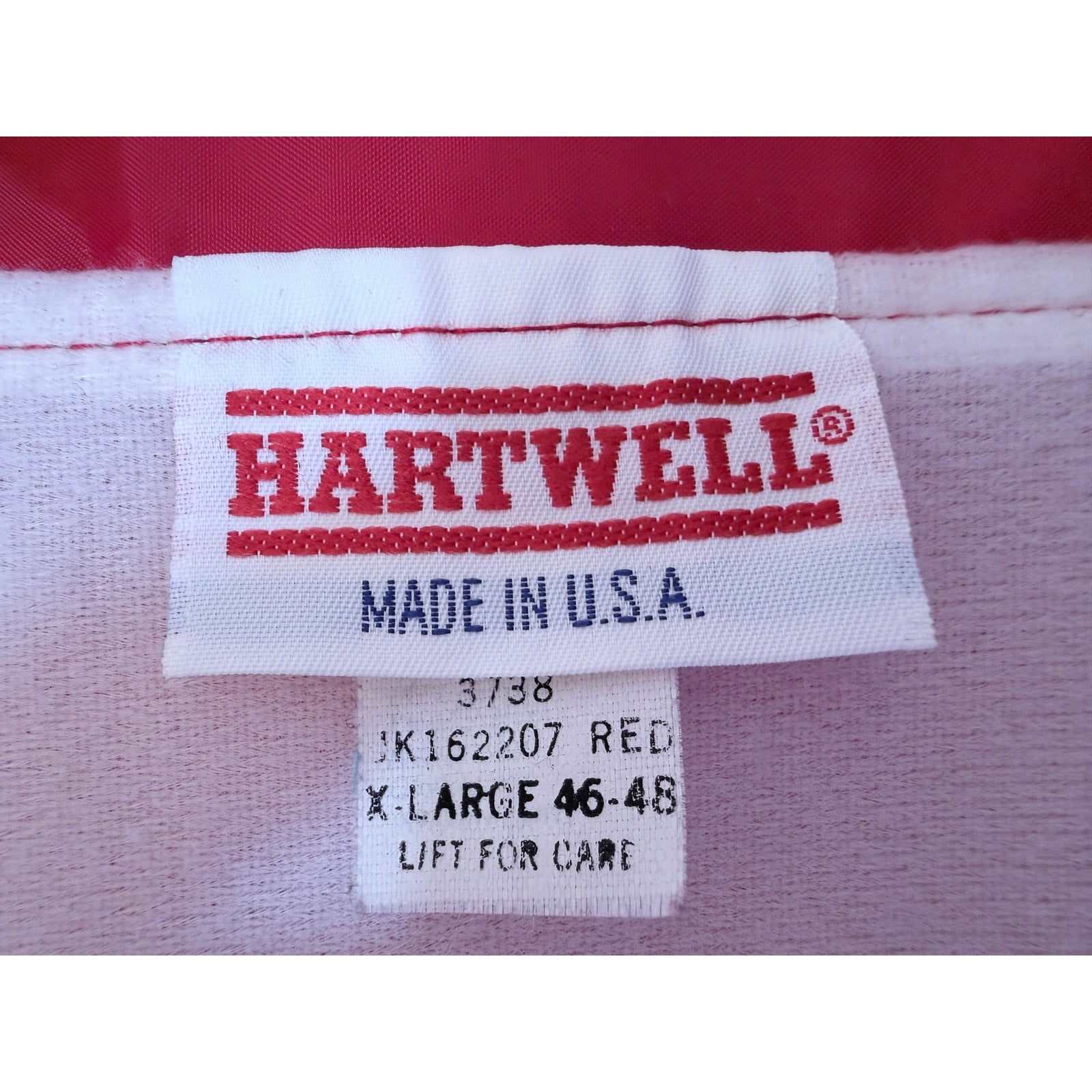Hartwell Alhambra Varsity Windbreaker Jacket Mens XL Red Snap Front USA Made