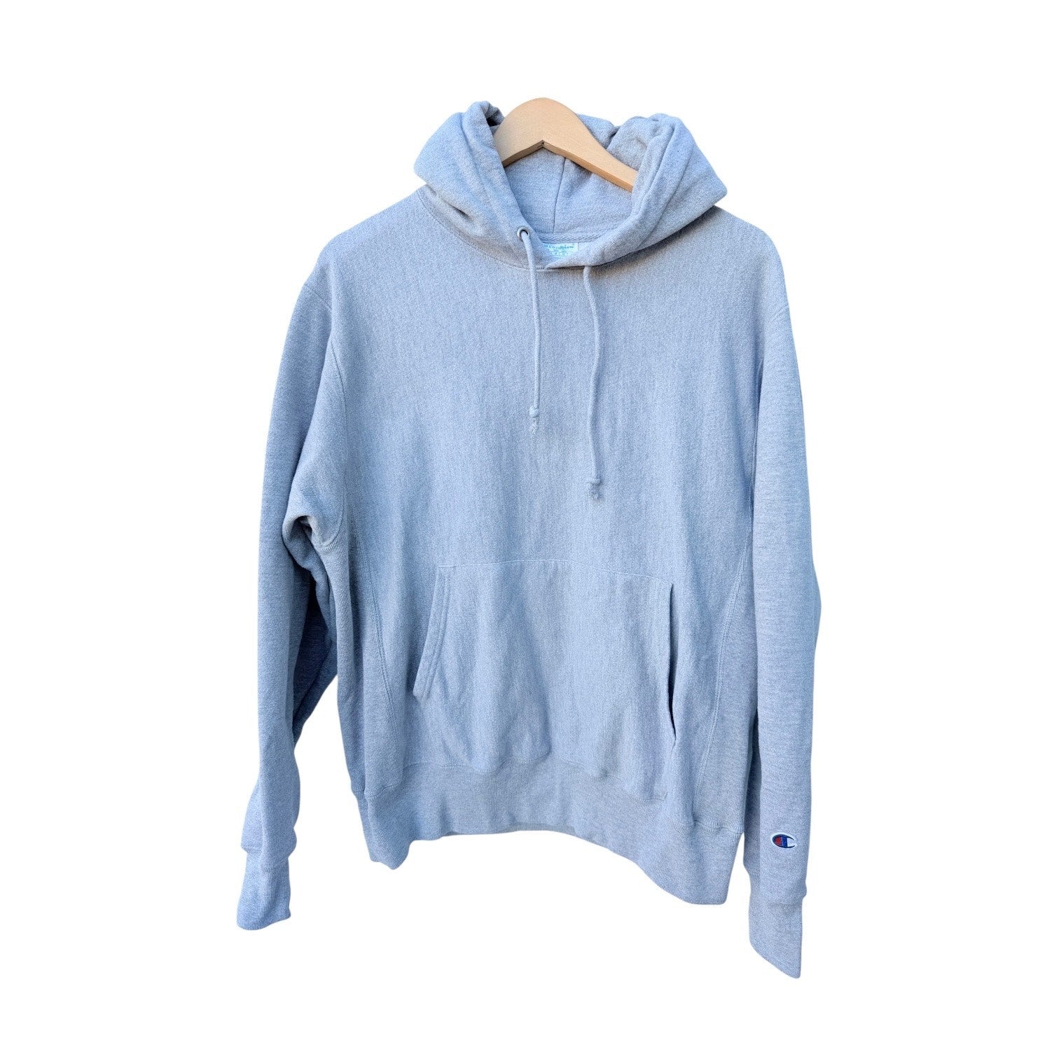 Champion Reverse Weave Hoodie Mens Large Gray Pullover Sweatshirt