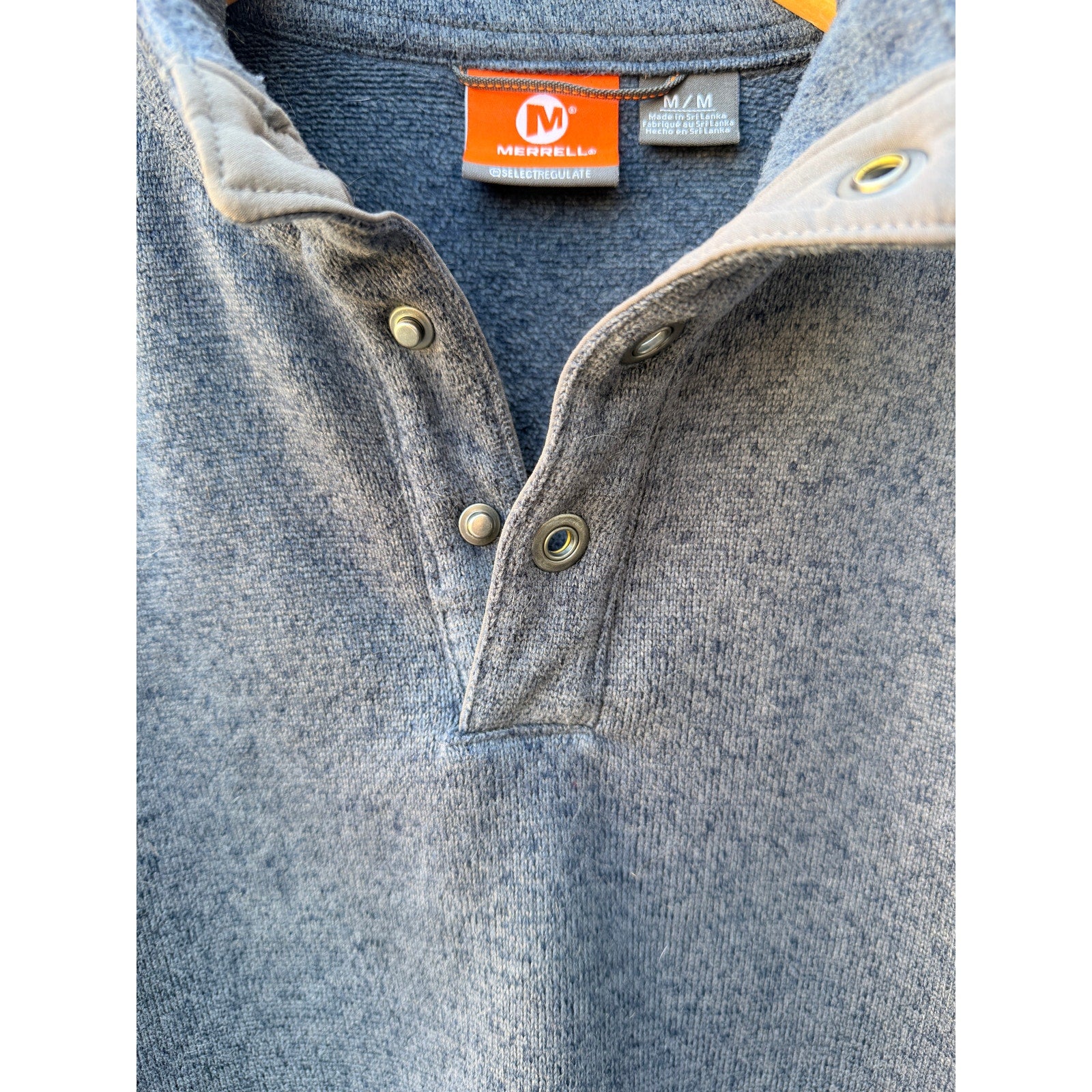 Merrell Select Regulate Fleece Pullover Mens Med Gray Snap Neck Outdoor Jacket additional view 3