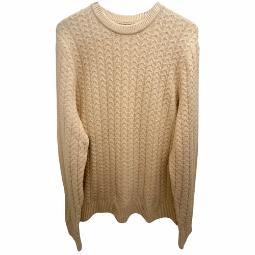 Abercrombie Soft A&F Cable Knit Sweater Mens Large Cream