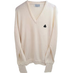 IZOD Men's White Cable-Knit Mock Neck Striped Sweater — front view