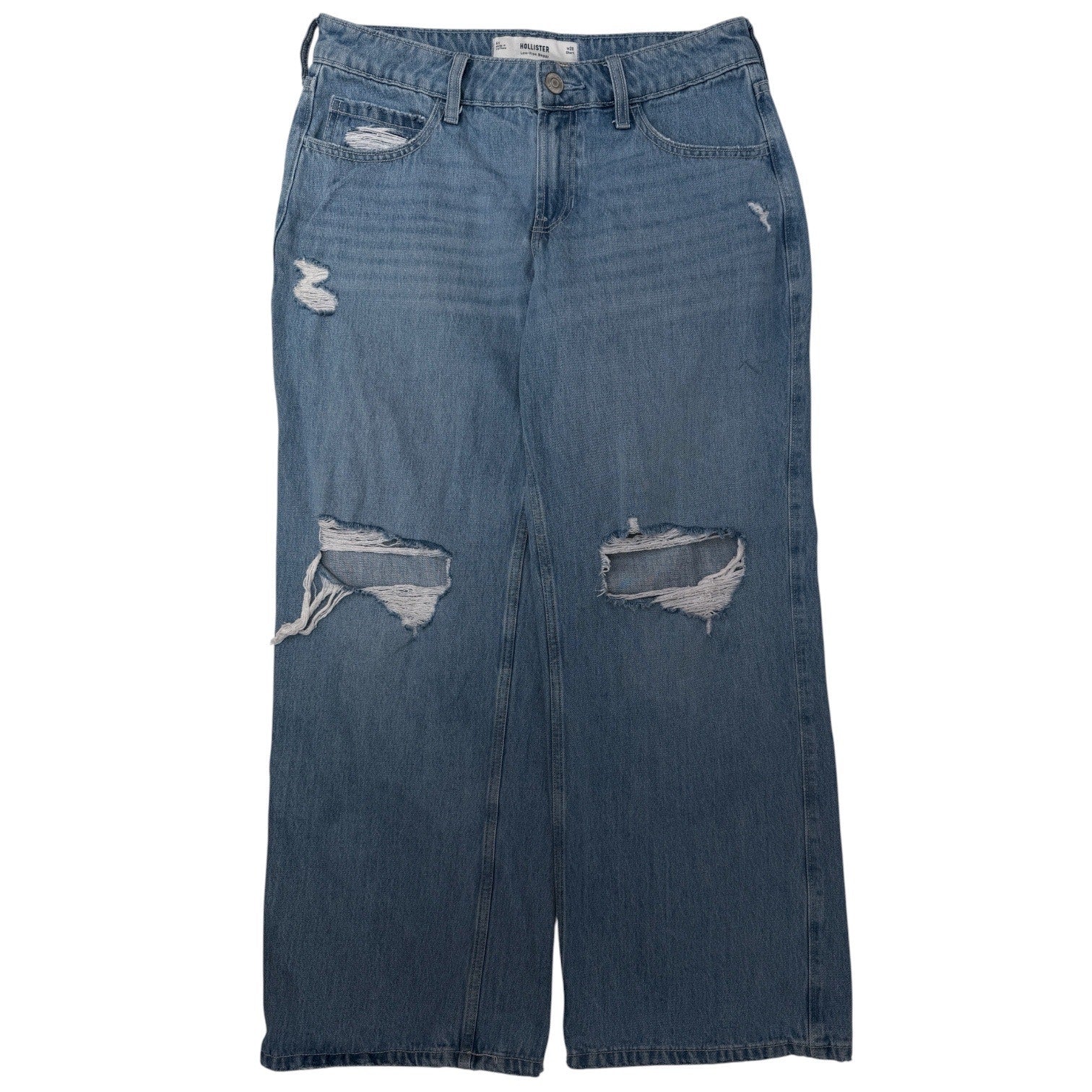 Hollister Jeans Womens 6S W26 Low Rise Baggy Distressed Denim