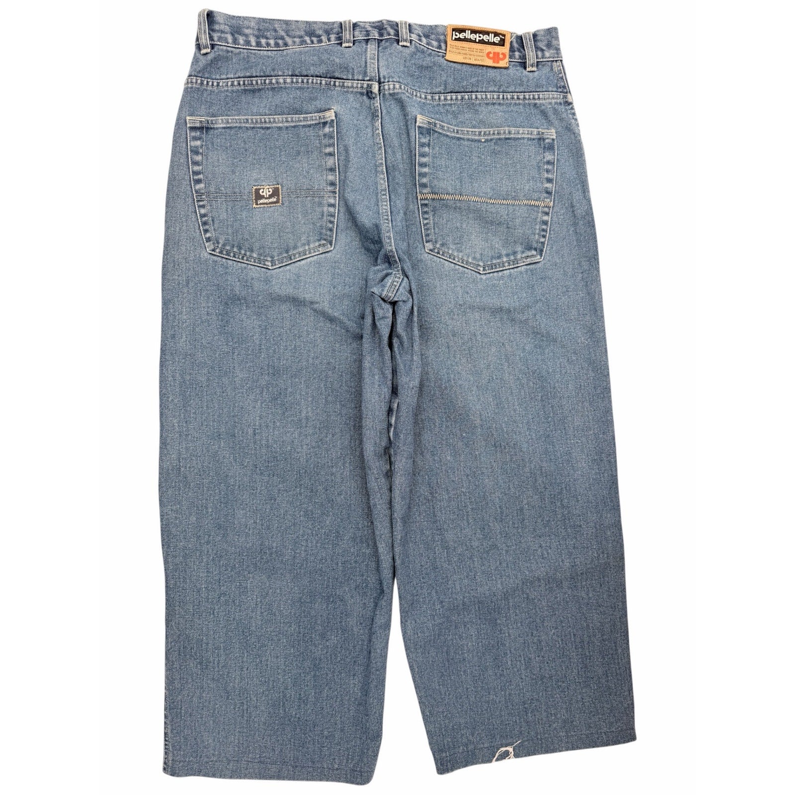 Pelle Pelle Denim Pants Mens 38 Blue Baggy Hip Hop Jean Shorts