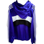 adidas Men's Purple Colorblock Full-Zip Fleece Jacket — back view