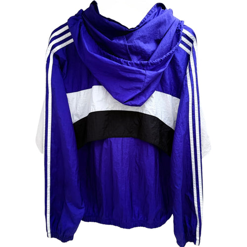 adidas Men's Purple Colorblock Full-Zip Fleece Jacket — back view