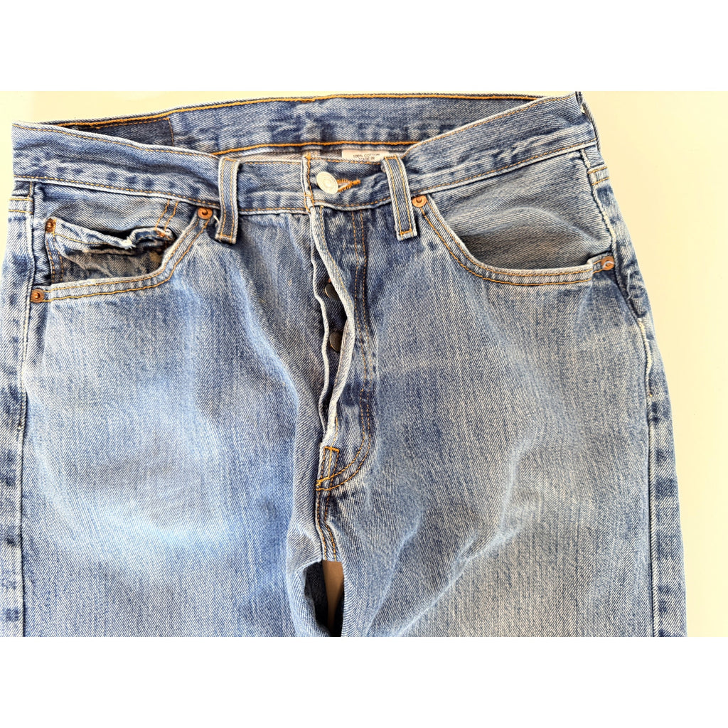 Levi Strauss 501 Jeans Mens 32x30 Blue Denim Button Fly Straight Leg Pants